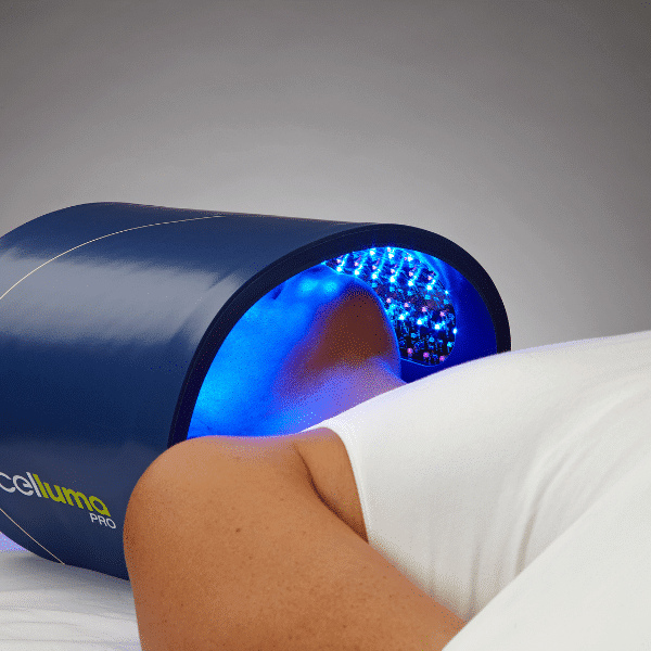 LED light therapy facial for acne with blue light